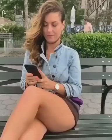 blonde panties public pussy gif