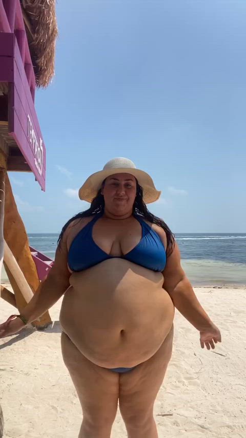 bbw beach bikini feedee ssbbw belly gif