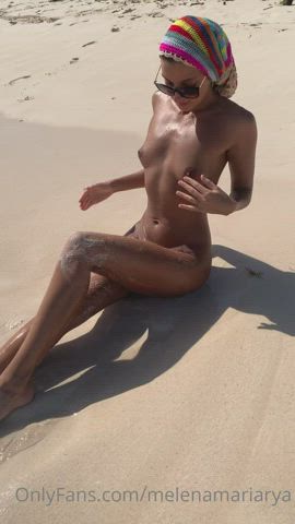 beach goddess model naked russian solo tanned tease gif