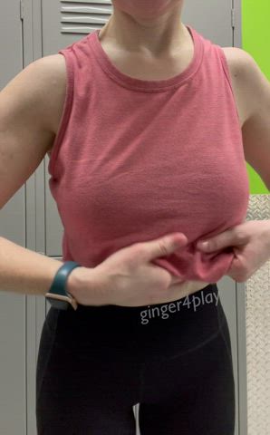 big tits busty flashing ghost nipples gym locker room milf titty drop ginger4play