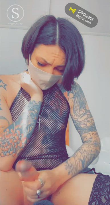 Big Dick Fishnet Kinky MTF Tattoo Trans gif