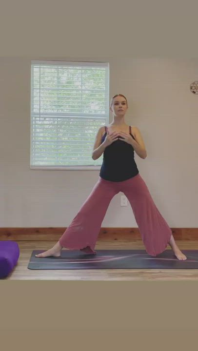 Pregnant Redhead Yoga gif