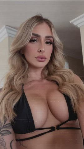 big tits blonde bra lingerie model tits gif