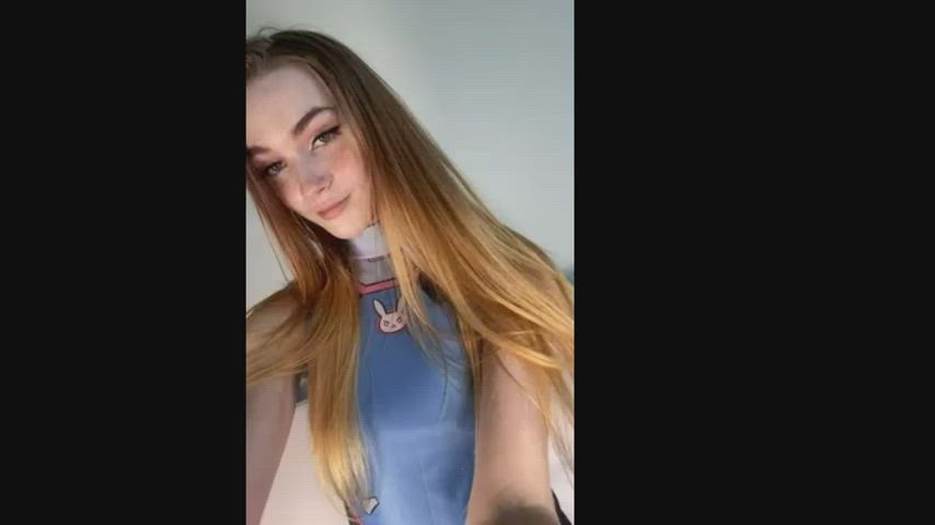 Amateur Blonde Pussy Tease Teen gif