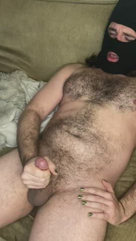 amateur big dick cock cum hairy male masturbation gif
