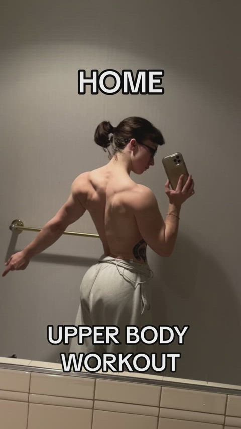 booty fit fit chicks glasses gym muscles muscular girl pawg ponytail flexing gif