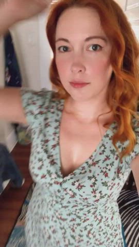 cute dress redhead gif