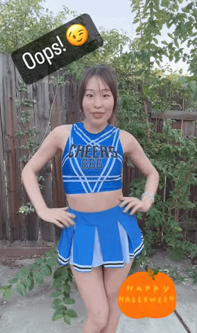 asian cheerleader flashing gif
