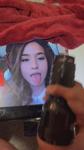 poki’s tongue catches my cum