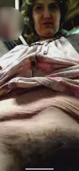 Exhibitionist Granny Hairy Pussy gif