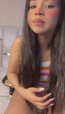 Ahegao Cute Latina NSFW Petite Skinny Small Tits Tiny Tits gif