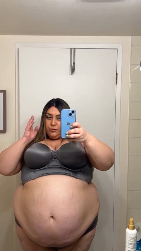 bbw feedee lingerie ssbbw belly gif