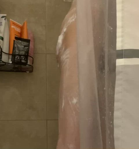 ass asshole femboy shower slapping soapy spanked spanking gif