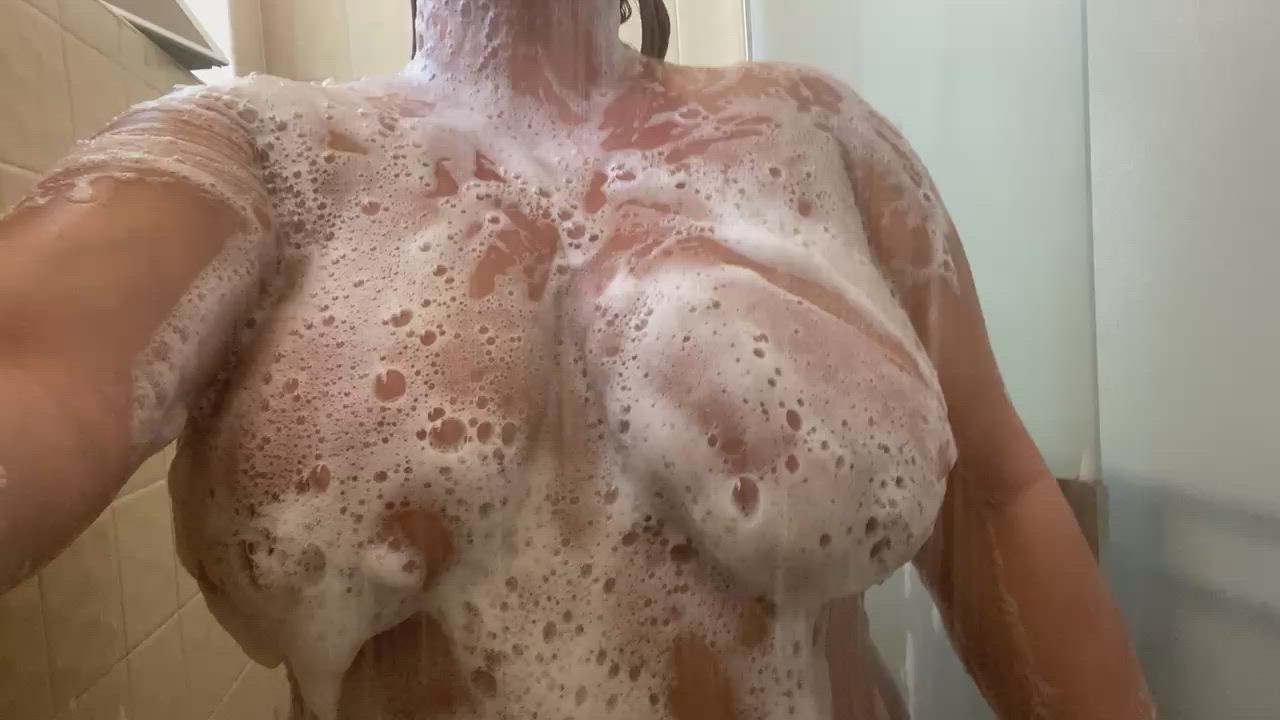 Big Tits Shower Soapy gif