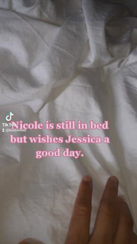 Nicole not feeling well. Kiss her feet to make her feel better