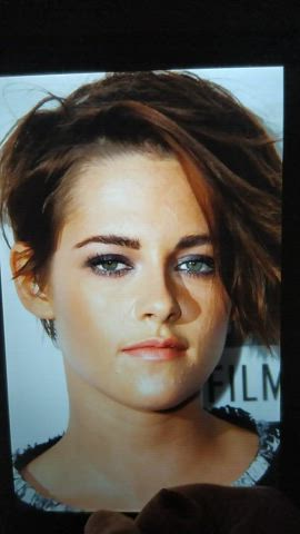 brunette celebrity cum cumshot facial kristen stewart tribute gif