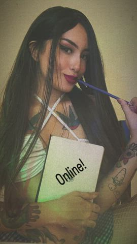 camgirl latina lingerie sensual sex smile solo tattoo teen webcam gif