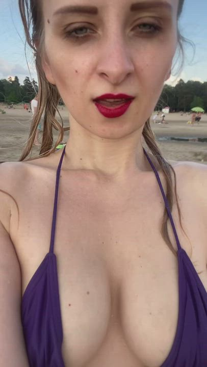 Beach Big Tits Country Girl gif