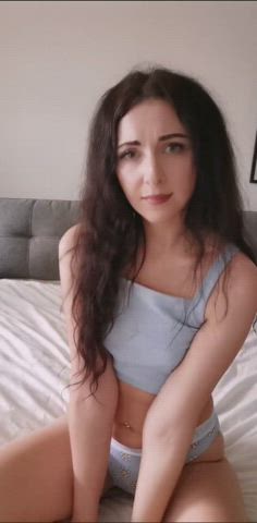 ahegao brunette cute tiny-tits gif