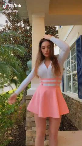 brunette dancing tiktok gif