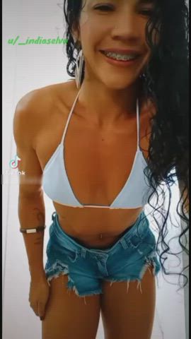 Asshole Big Ass Bikini Brazilian Cumshot Hispanic Interracial Latina Teen gif