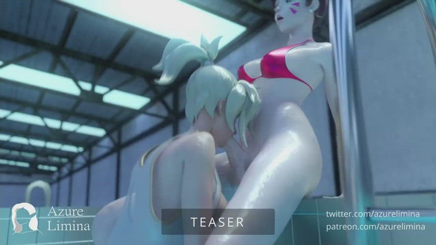 Mercy and Futa D.va at the pool - Teaser (Azure Limina) [Overwatch]