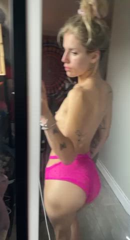 ass babe nsfw panties pink pussy teen tits gif