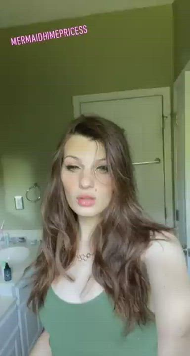 Brunette Cock Trans gif