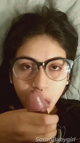 amateur blowjob girlfriend glasses handjob onlyfans pov pornhub pornstar gif