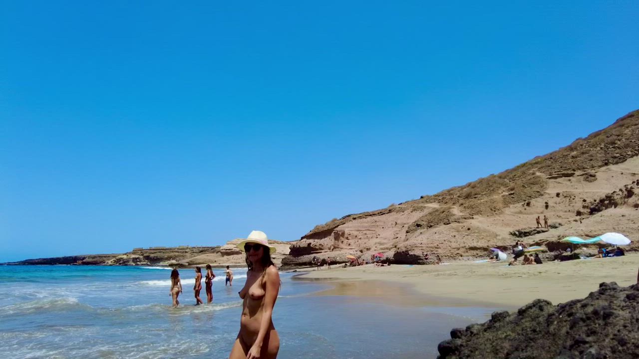 Beach Girls Public gif