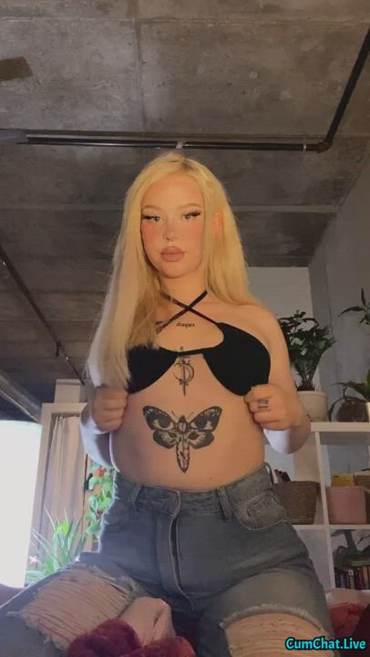 Babe Blonde Cute Emo Goddess Goth Perky Petite Small Tits Tattoo Teen Titty Drop