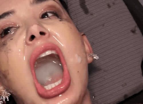 Cum Deepthroat Gagging gif