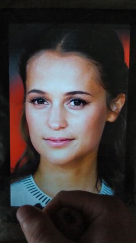 alicia vikander brunette celebrity cum cumshot facial tribute gif