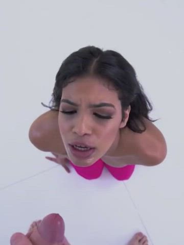Blowjob Cum Cum In Mouth Cumshot Facial Latina POV Pornstar Sucking gif