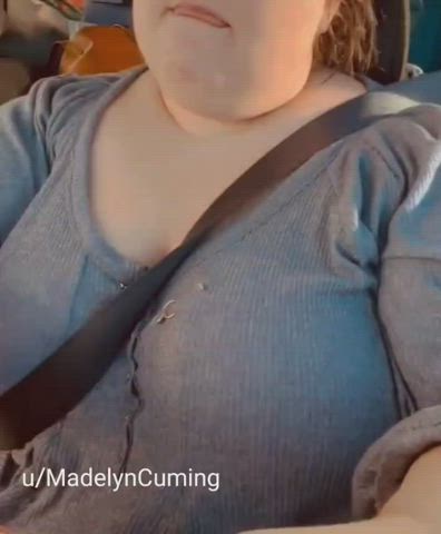 Pulling my tits out while driving.. I hope I don't cause a wreck!! ?
