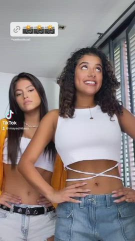 cute ebony latina lesbian teen tiktok gif