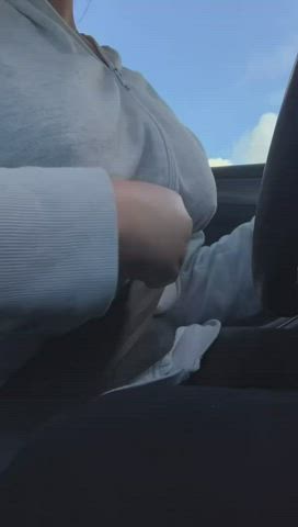 Boobs Car MILF gif