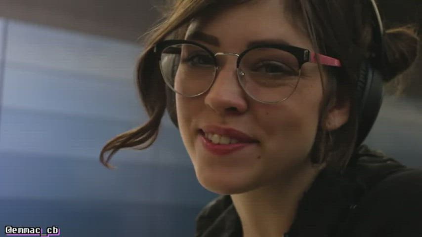 cute girlfriend glasses role play smile gif