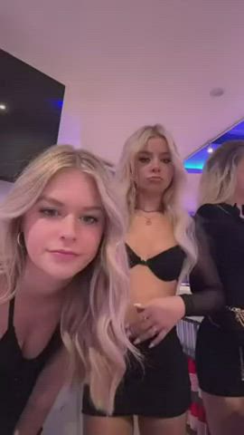 blonde exposed friends party sister gif