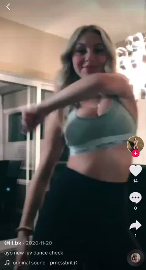 big tits blonde boobs bouncing tits braces teen tiktok tits gif