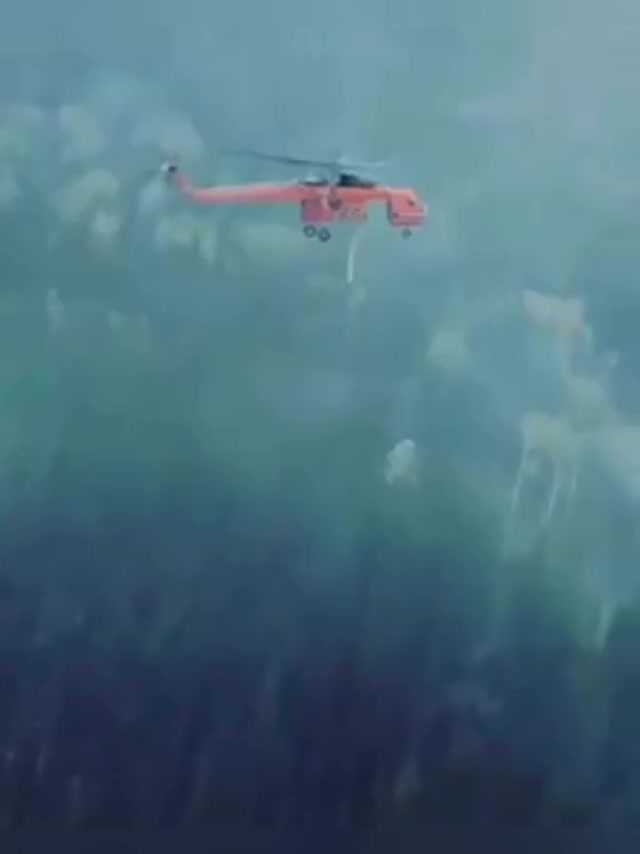 Incredible aim by the helicopter.