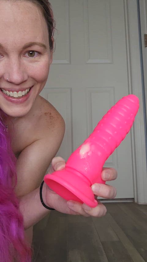 cum cum licking dildo licking purple hair pussy-grool real-tease gif