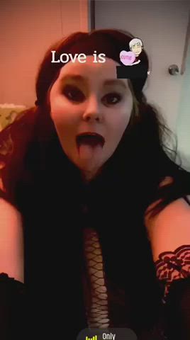 ahegao green eyes tongue fetish gif