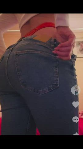 ass blonde jeans gif