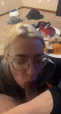 blowjob glasses homemade gif