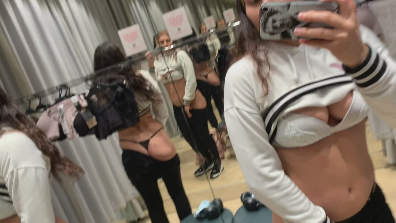 Ass Boobs Grabbing Mirror gif