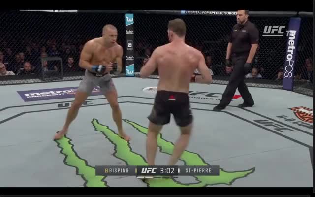 GSP vs. Bisping | GSP fatiguing -> Bisping moves forward