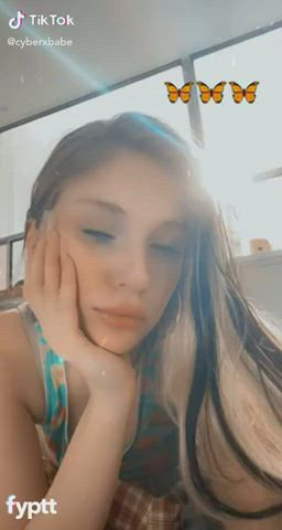18 Years Old 19 Years Old Asshole Pale Petite Tight Pussy TikTok White Girl gif