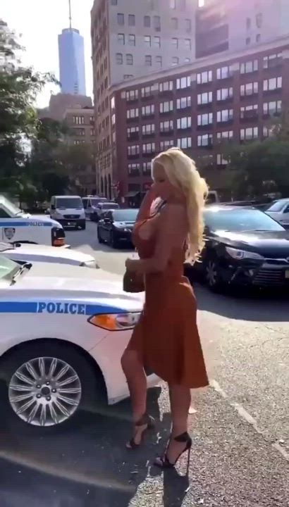 Dancing Fake Boobs Lips Public gif