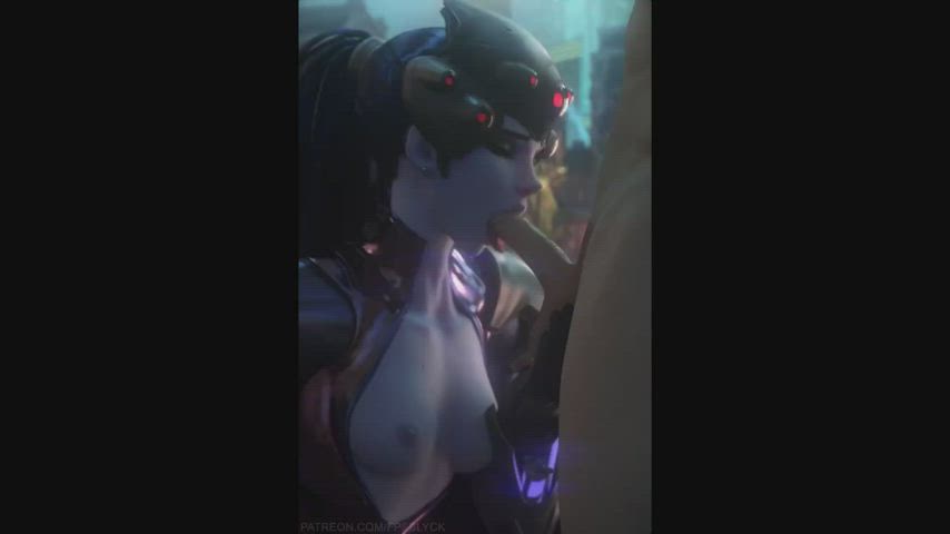 animation anime big dick big tits blowjob nipples onlyfans overwatch rule34 gif